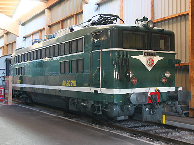 La BB 20210 repeinte en livrée d'origine à la Cité du Train - Mulhouse (04/10/2009)