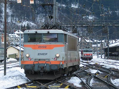 La BB 25192 à Modane (07/02/2004)
